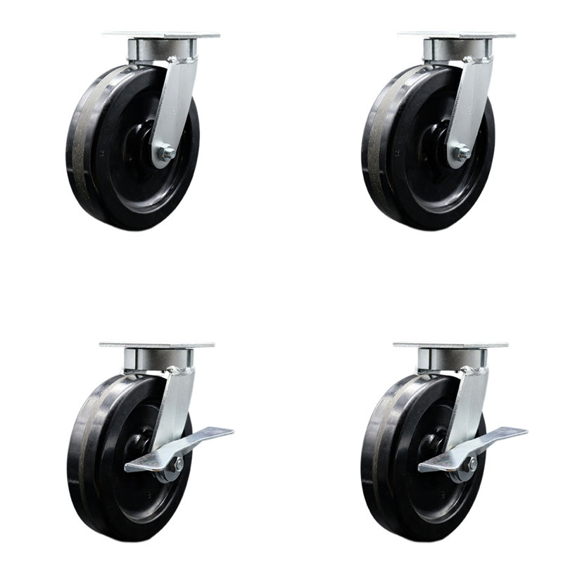 4 Piece Kingpinless Phenolic Caster Set