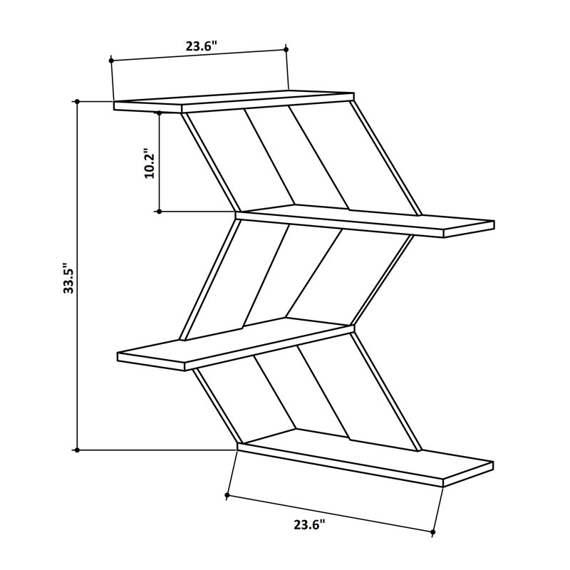 4 Piece Floating Shelf, White