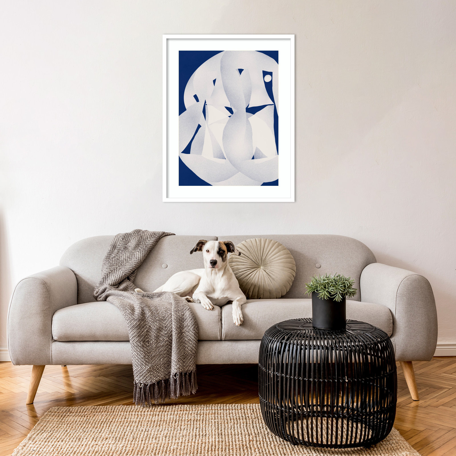 Louella "Paper Sculpture Abstract" Print, White, 33" H x 26" W