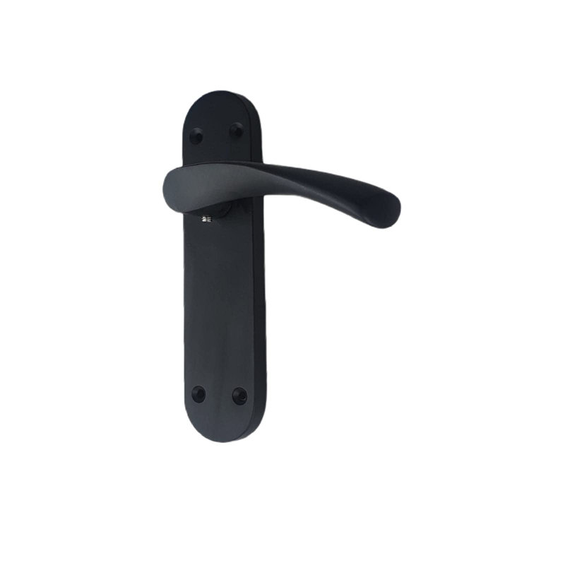  Astrid Door Handles on Backplate in Matt Black Finish - 182mm x 45mm Backplate