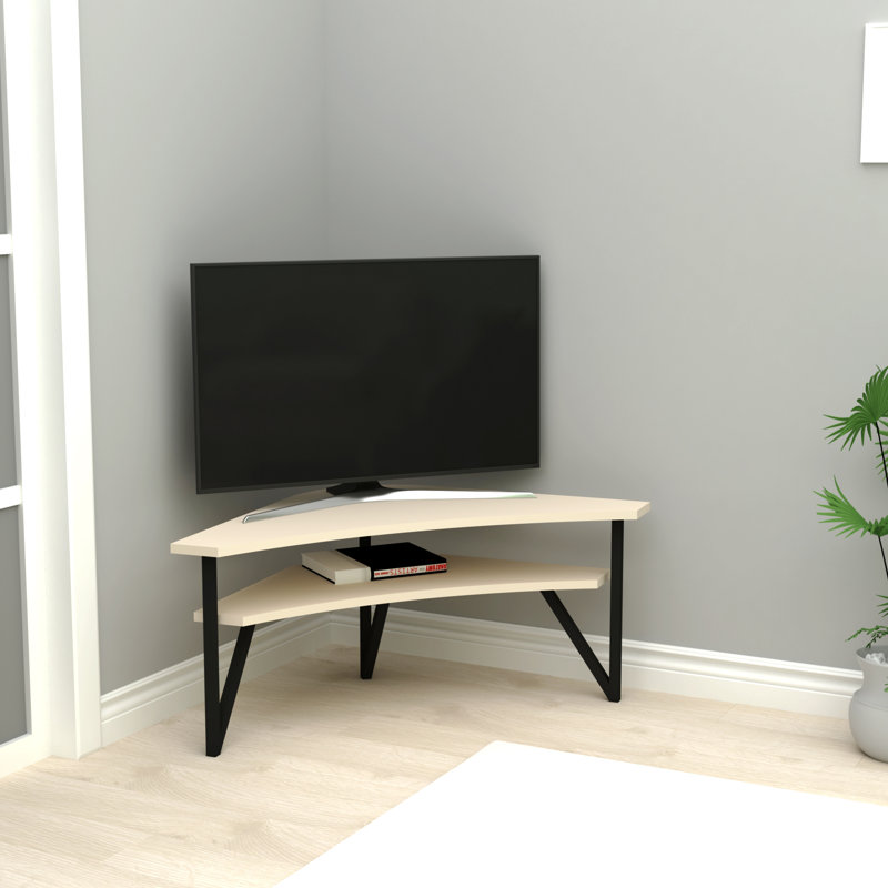 Krut Corner TV Stand for TVs up to 43" with Open Shelf 102 cm Wide, Beige