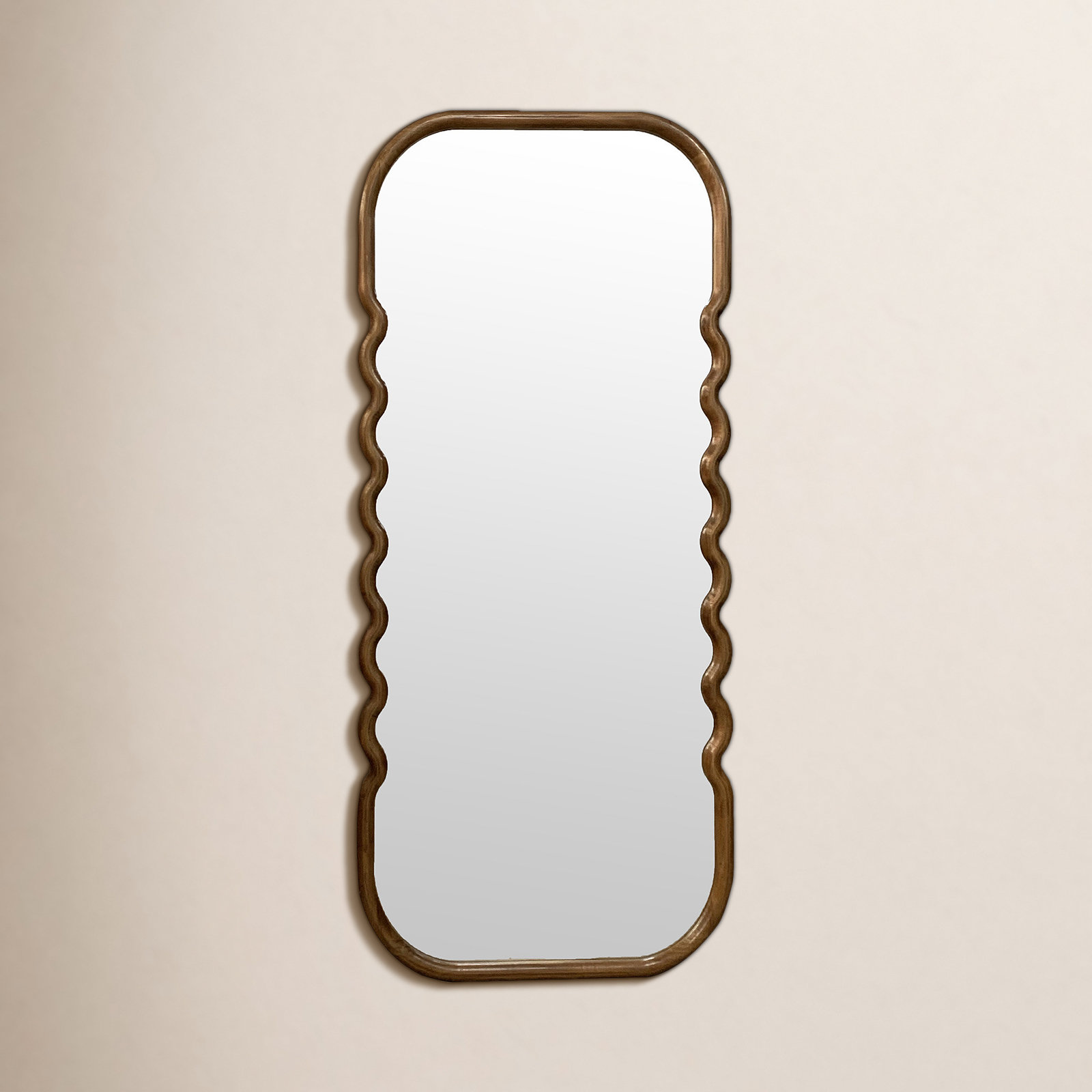 Harrisburg Pine Wood Oval Floor Mirror