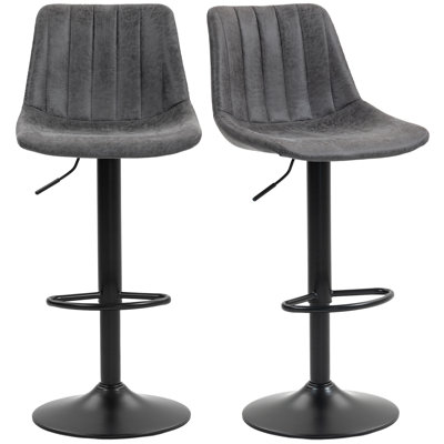 Kait Swivel Upholstered Adjustable Height Counter Stool with Metal Frame