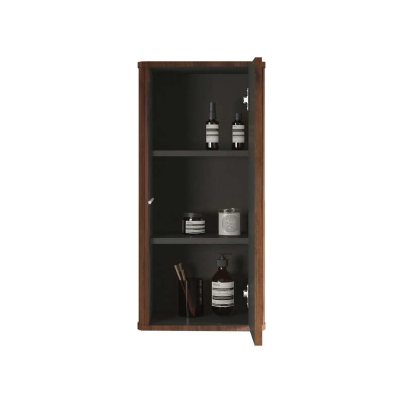 CC0414S305 Striped Walnut Bathroom Floating Side Cabinet, Walnut