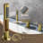 Three Holes Deck Mounted Bathroom Bathtub Faucet, Roman Waterfall Tub Filler with Hand Shower-102237598