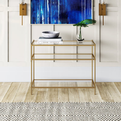 Ciara 37 " W Glass Top Console Table