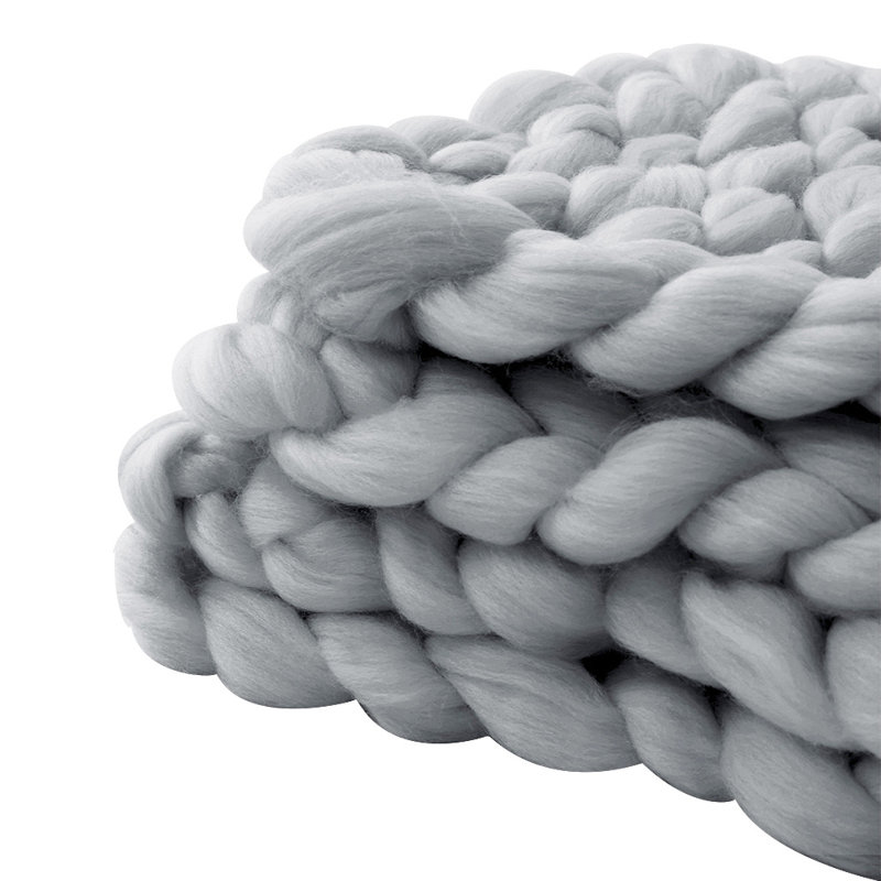 Casper Machine Tufted Throw Blanket, W60 x L60cm, Grey
