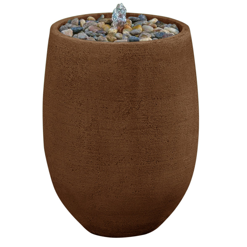 Fontaine en béton Yayla, H 22 po x l 15,5 po x P 15,5 po, Pietra Nuova