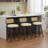 (Set Of 3)26" W Swivel Sturdy Wood Frame With Thick Upholstered And Pu Leather Bar Stools, With Rattan Lowback And Footstool Barstools-114239799