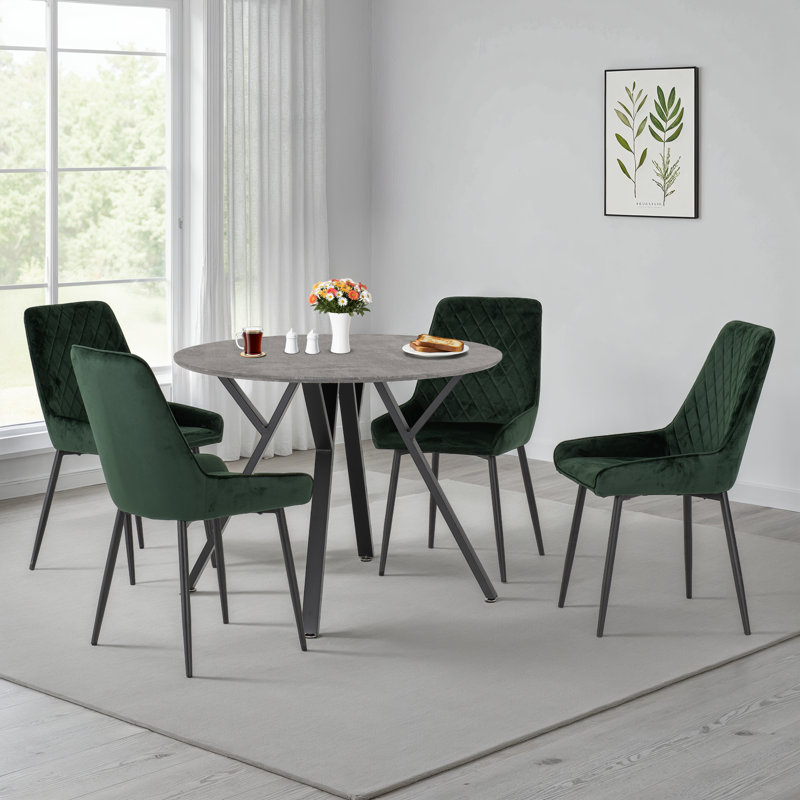 Maisy 4 - Person Dining Set, Emerald Green