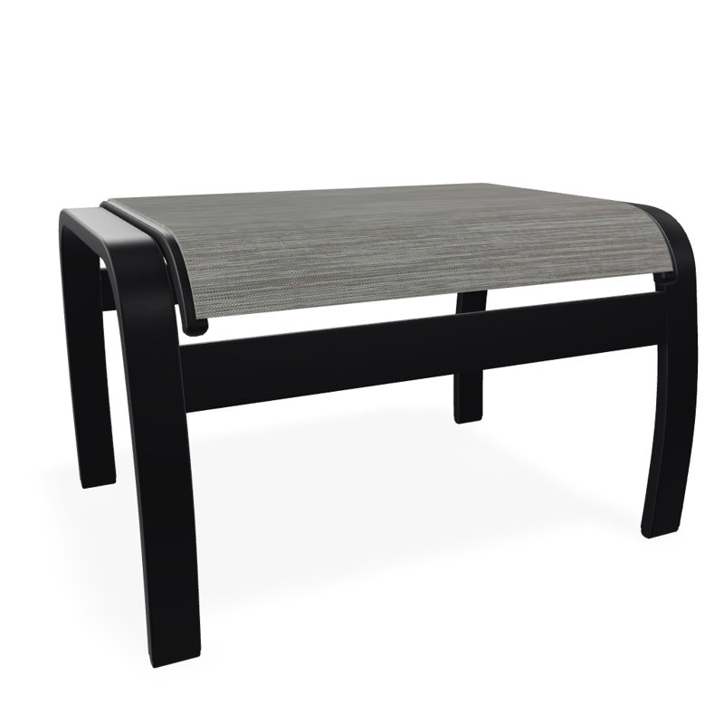 Repose-pieds d'extérieur avec coussin Askar, Noir texturé, Sicile