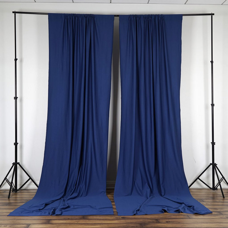 Antion Semi Sheer Curtain Single Panel, 56" x 96", Navy