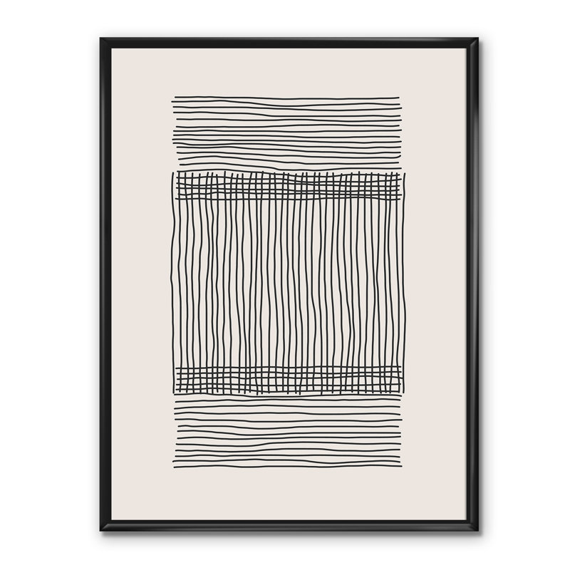 «Minimal Geometric Compostions of Elementary Forms XXII», reproduction d'art murale moderne, H 32 po x l 24 po, Noir