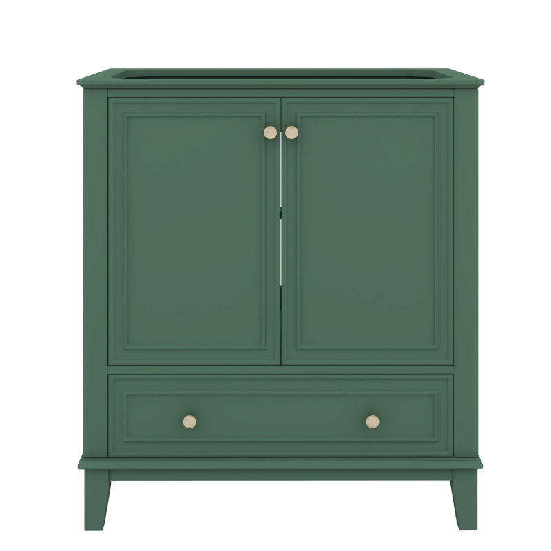 Meuble-lavabo sur pied de 30 po sans lavabo, armoire de salle de bain autoportante en bois avec 2 portes et tiroir pour la salle de bain