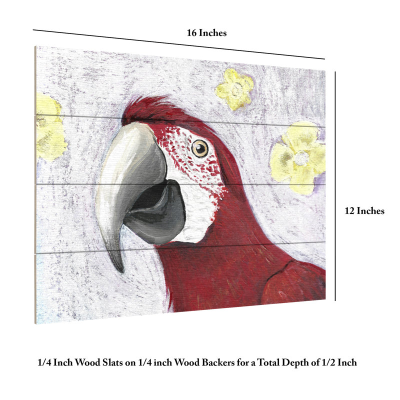 Sunet Theron  Scarlet Wood Slat Art, H 18 po x l 22 po