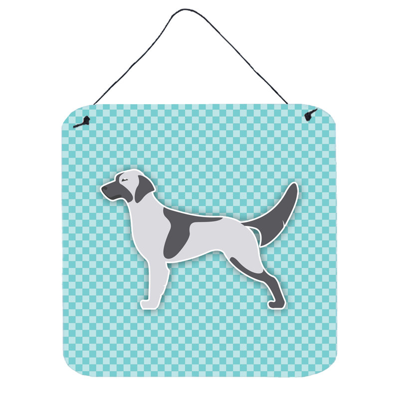 Décoration murale à damier anglais setter, Bleu