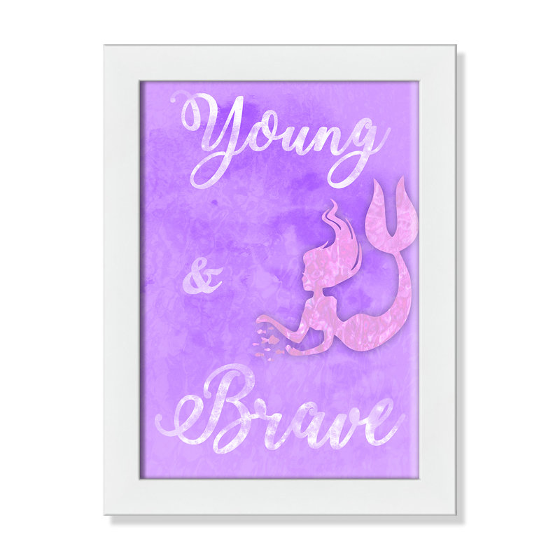 Adhésif décoratif Brave Mermaids, H 14 po x l 10 po x P 0,6 po, Encadré plat blanc