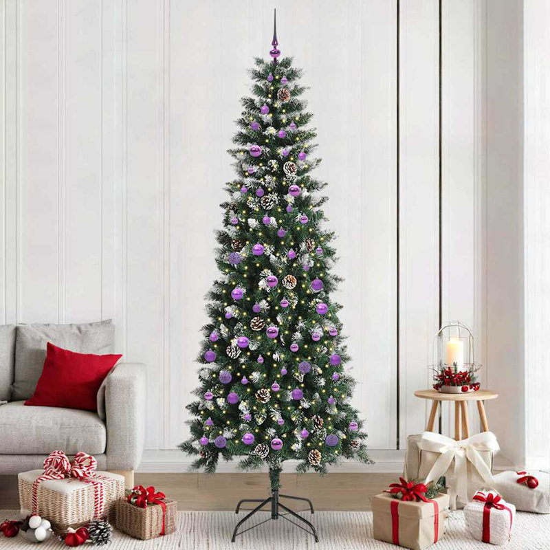 Artificial Christmas Tree with 300 LEDs Green, Purple, 7.87' H