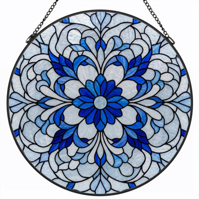 Panneau de vitrail floral 12 "H 12"
