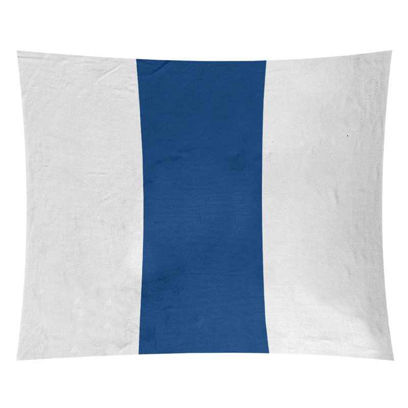Toronto Polyester Tapestry, White/Blue/White, 88" H x 104" W