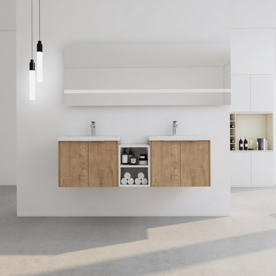60 Inch Soft Close Doors Bathroom Vanity With Sink
