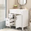 Meuble-lavabo de 76 cm (30 po) avec lavabo en céramique de haute qualité, tiroirs à glissière lisses et tablette réglable. Poignées à boutons de style vintage moderne de 76 cm (30 po), gain de place dans les salles de bain.