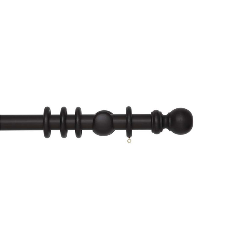 Curtain Pole and Hardware Set, 3.5 cm L x 300 cm W, Black