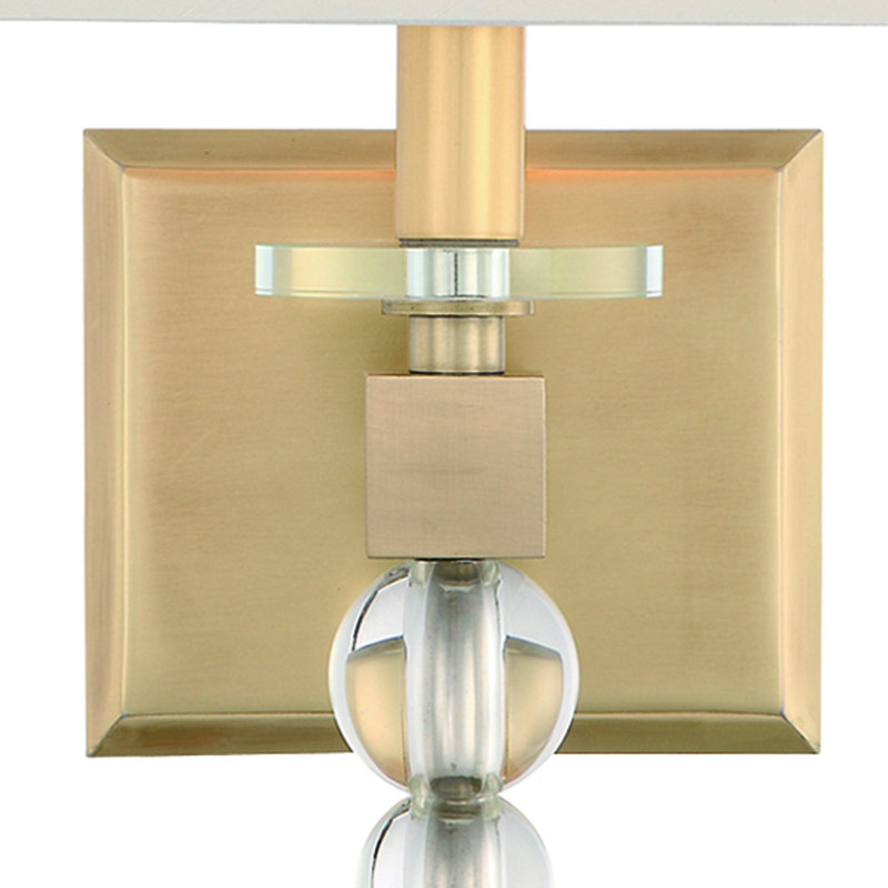 Clover 1-Light Armed Sconce, Aged Brass