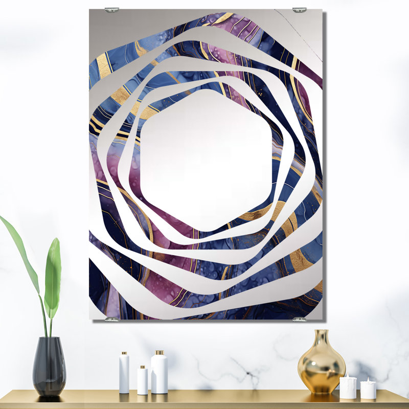 Alfranc - Miroir mural abstrait en marbre, 40 po x 30 po