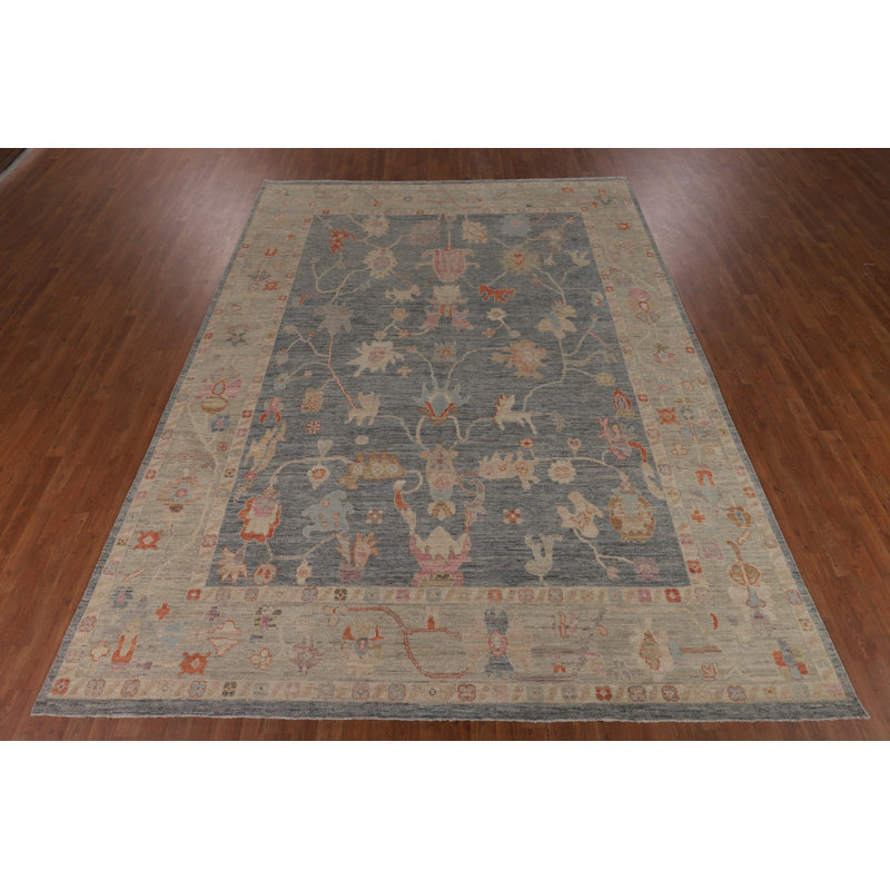 Vegetable Dye Oushak Turkish Area Rug 9