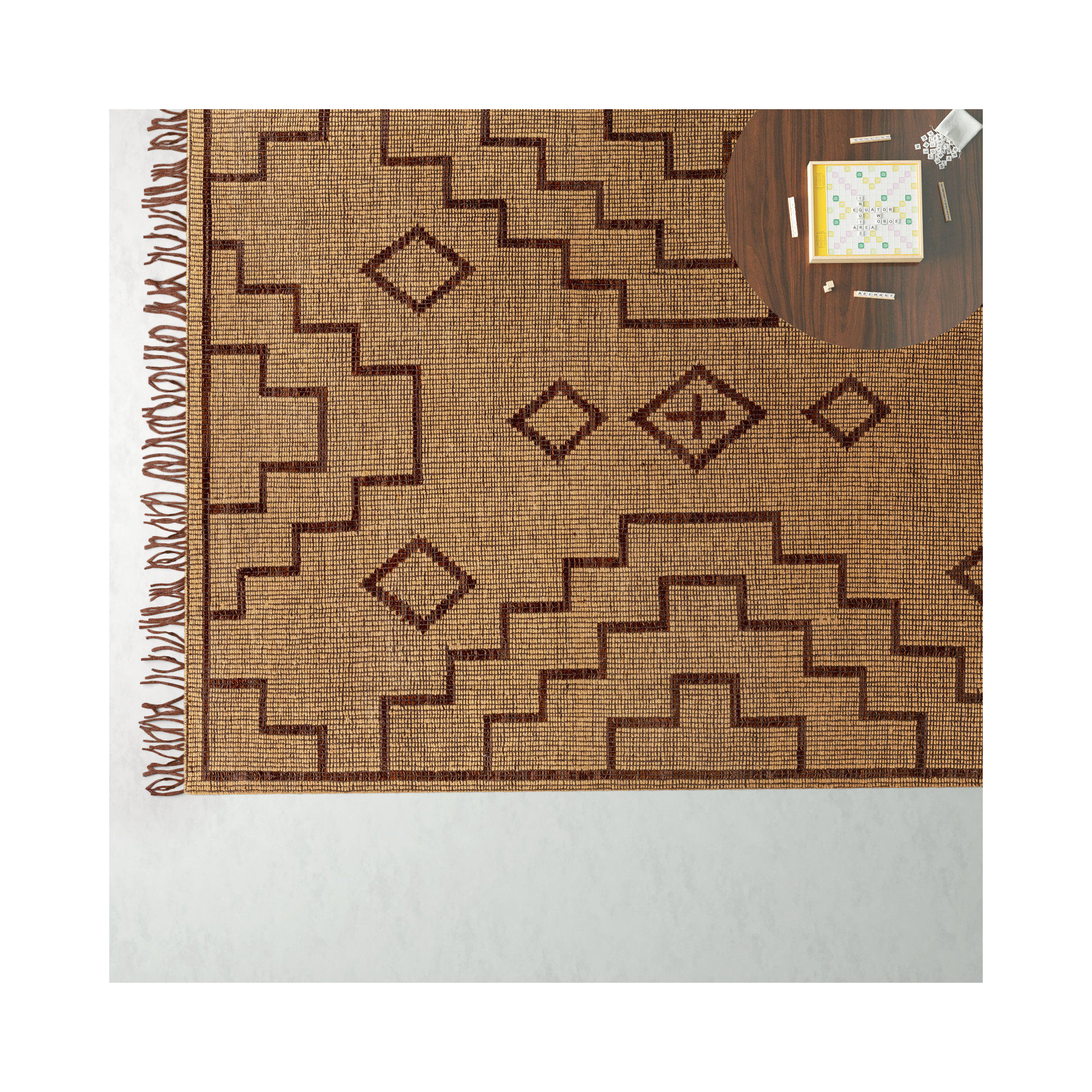 Alfi Handmade Tan Rug, Rectangle 12' x 15'