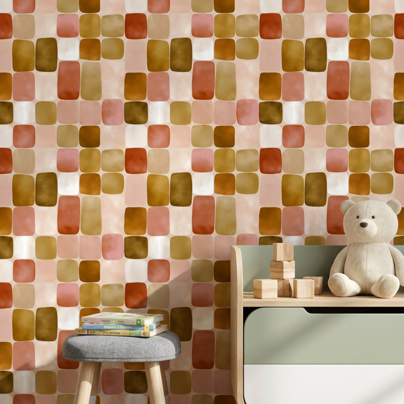 Papier peint à fixation murale Mid-Century, Texturé non collé