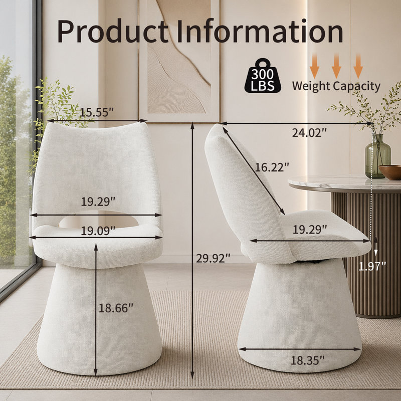 Chaise d'appoint rembourrée, Blanc cassé