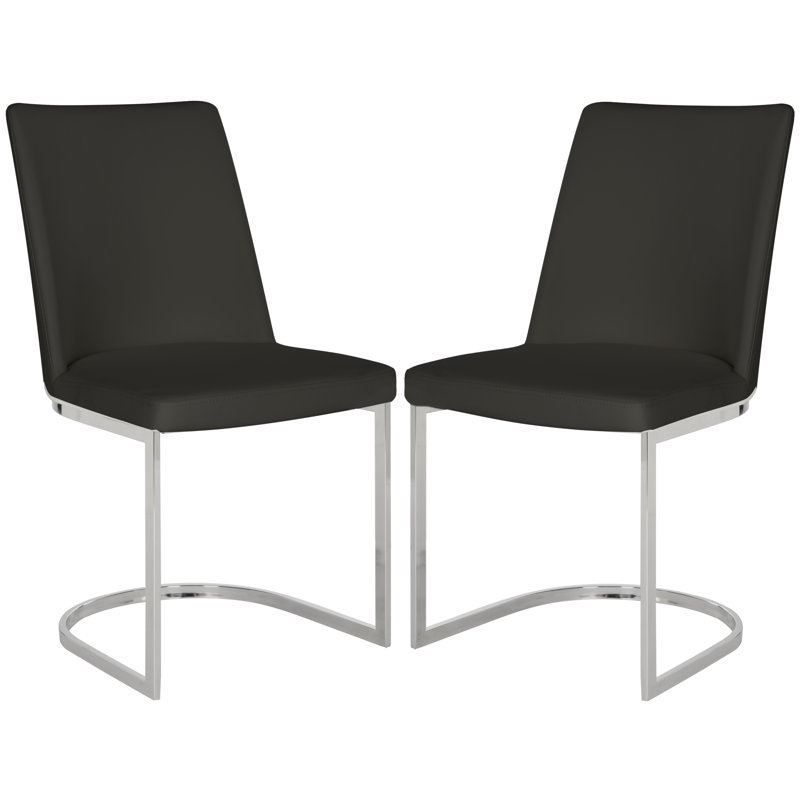Chaise d'appoint chromée argentée Chromium, PU + Éponge - Noir