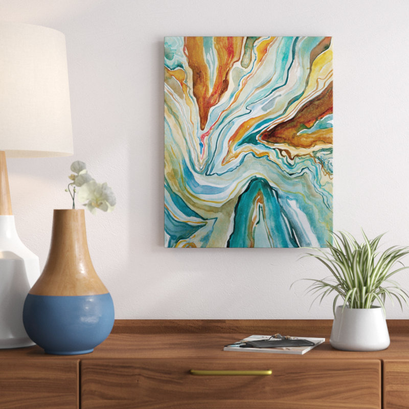 «Geo Formation II» par Carol Robinson, reproduction d'art sur toile tendue, H 24 po x l 32 po x P 1,5 po