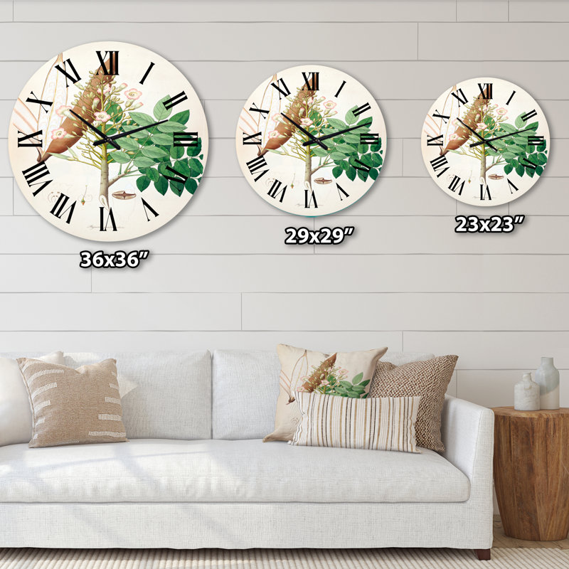 Vintage Botanicals IX - Horloge murale de ferme, Moyenne
