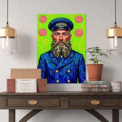 Canvas Wall Art Portrait of The Postman-1 Vintage Poster Print Home Decor