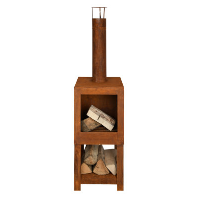 Square Terrace Heater with Wood Store