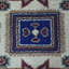 Tapis d'intérieur oriental noué à la main, en soie et laine crème bordeaux, fait à la main-17675440