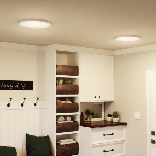 Naquin Acrylic LED Flush Mount, 1" H x 11" W x 11" D, Brushed Nickel