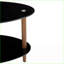 Table basse noire ovale en verre pour le salon, facile à nettoyer et amp; Durable, capacité de 220 lb