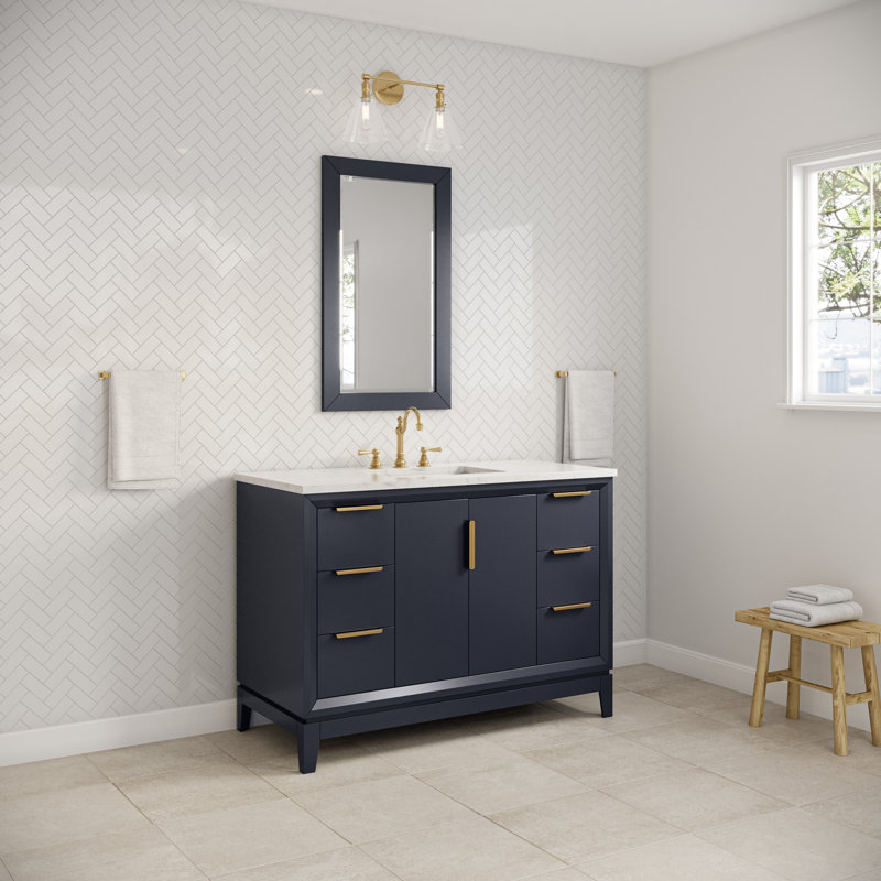 Elizabeth 48" Single Bathroom Vanity Set with Faucet, Monarch Blue, Hook