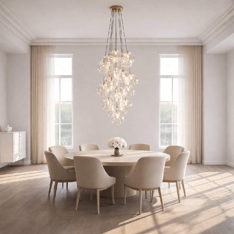Celina 18-Light Clear Glass Globe Chandelier