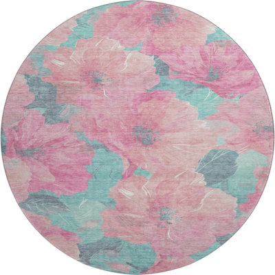 Premium Machine Washable Floyd AMF1542 Floral Rug