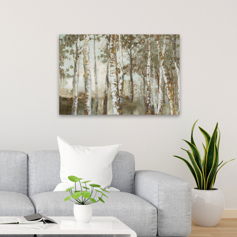 Forêt, forêt, paysage, arbre, nature, peinture, art texturé, art contemporain, H 36 po x l 24 po