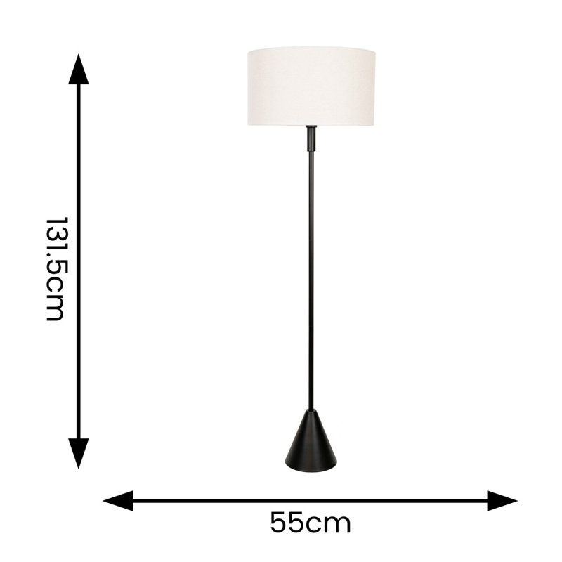 131.5cm Matte Traditional Floor Lamp, No, Orange