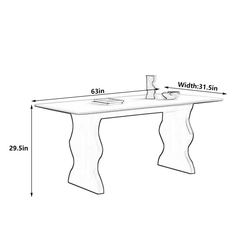 Table de salle à manger French Vintage, H 29,5 po x L 63 po x l 31,5 po