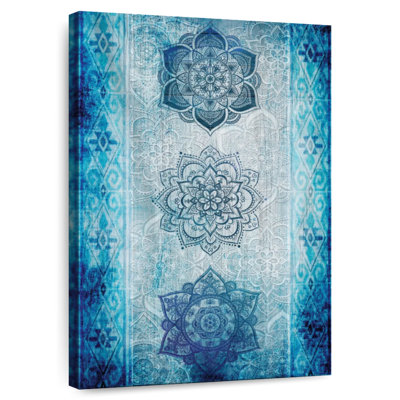 Kerner Blue Floral Mapuche Symbols