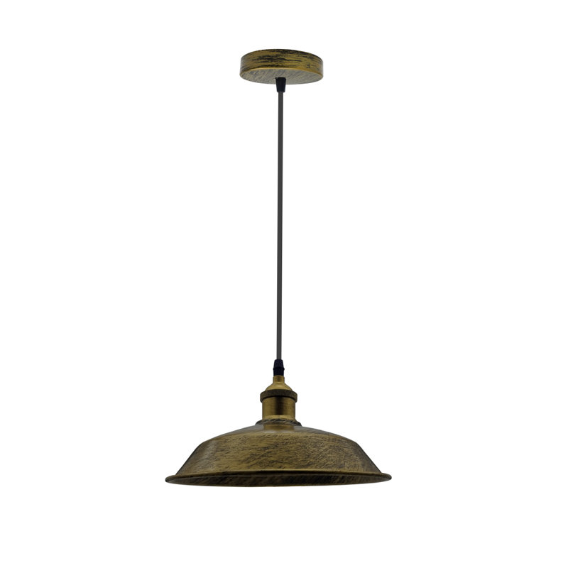 1 - Light Single Pendant, Brushed Brass