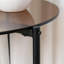 Table basse grise simple à trépied ronde, verre trempé / finition noire-464392430